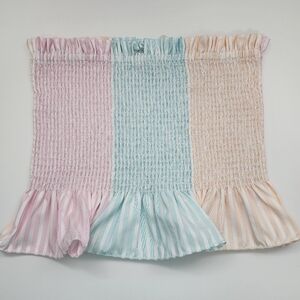 NWT Petersyn Marianna Smocked Strapless Tube Top Tutti Multicolor Stripe Large